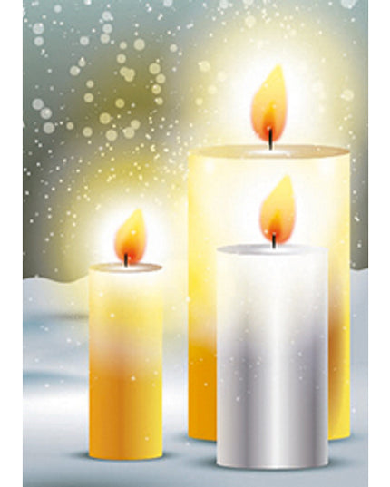 Wenskaart eco-lam. drie kaarsen