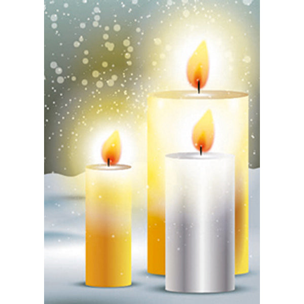 Wenskaart eco-lam. drie kaarsen