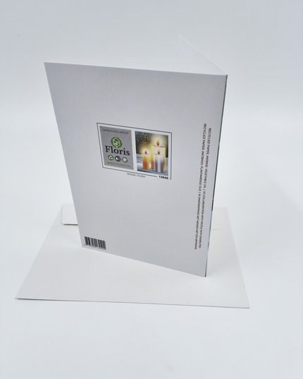 Wenskaart eco-lam. drie kaarsen