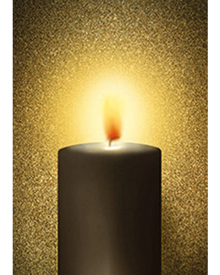 Wenskaart eco-lam. kaars bruin