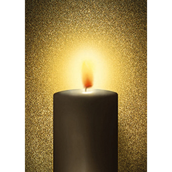 Wenskaart eco-lam. kaars bruin