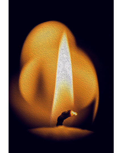 Wenskaart eco-lam. close up kaars