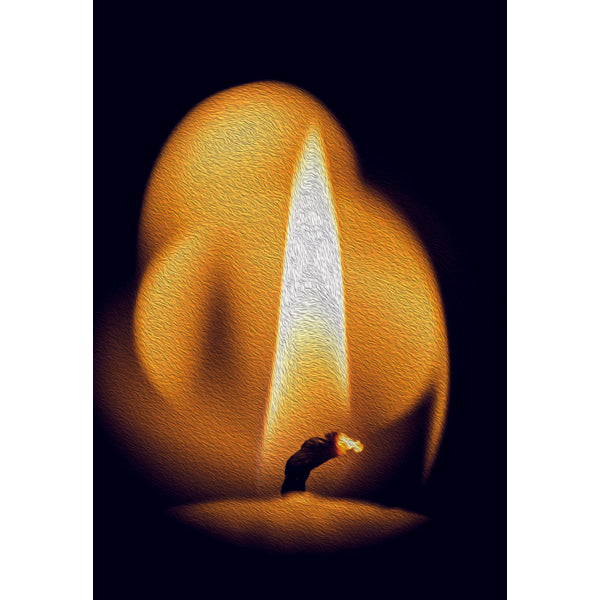 Wenskaart eco-lam. close up kaars