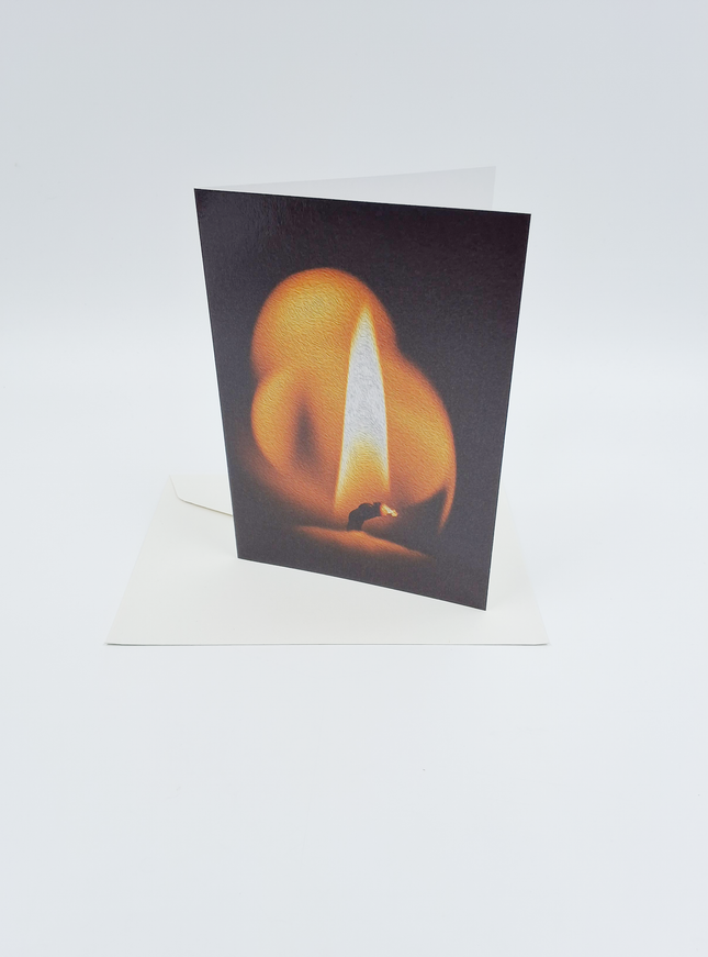 Wenskaart eco-lam. close up kaars