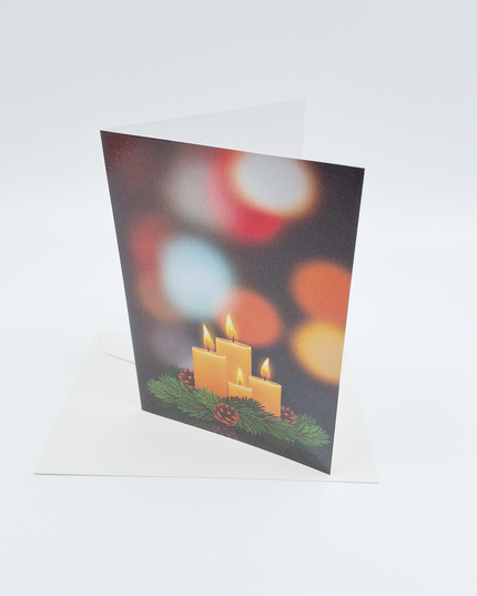 Wenskaart eco-lam. Advent kaarsen