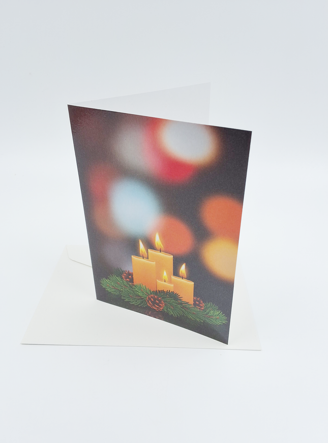 Wenskaart eco-lam. Advent kaarsen