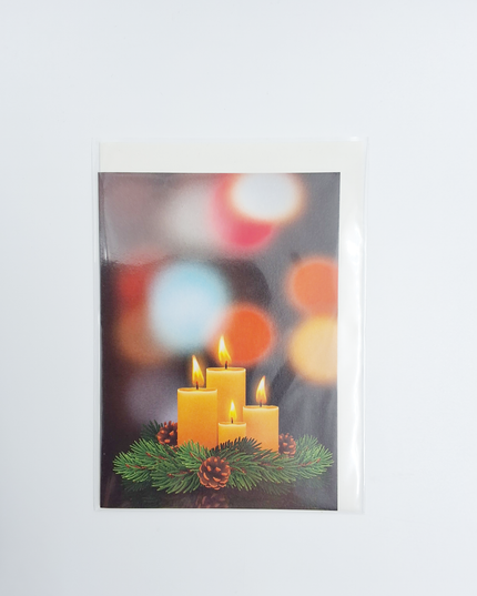 Wenskaart eco-lam. Advent kaarsen