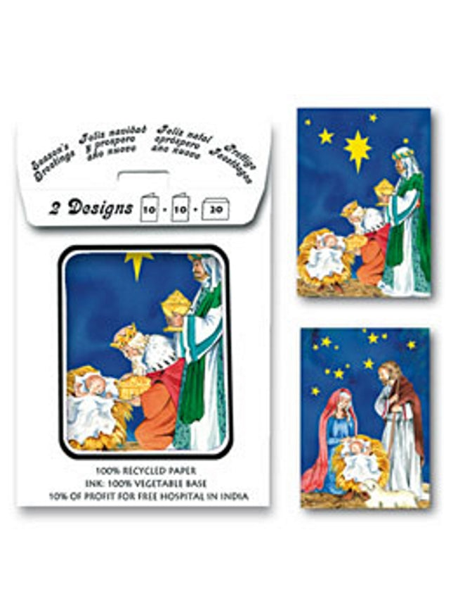 Kerstkaarten tasje 20x kerst koningen, Jozef (F12861 + F12862)