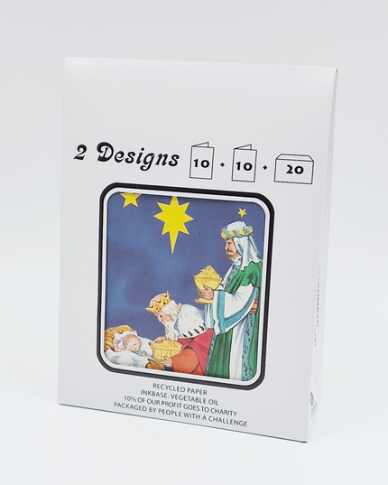 Kerstkaarten tasje 20x kerst koningen, Jozef (F12861 + F12862)