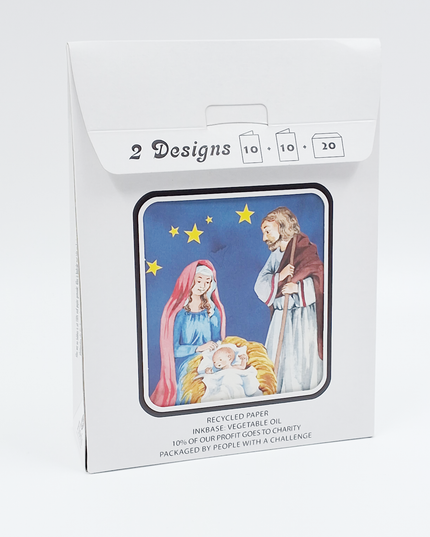 Kerstkaarten tasje 20x kerst koningen, Jozef (F12861 + F12862)