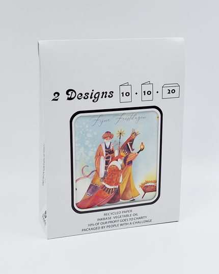 Kerstkaarten tasje 20x drie koningen (F13088 + F13089)
