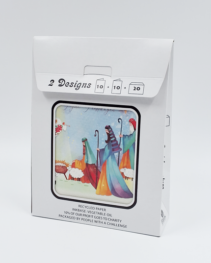 Kerstkaarten tasje 20x drie koningen (F13088 + F13089)