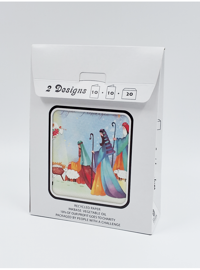 Kerstkaarten tasje 20x drie koningen (F13088 + F13089)