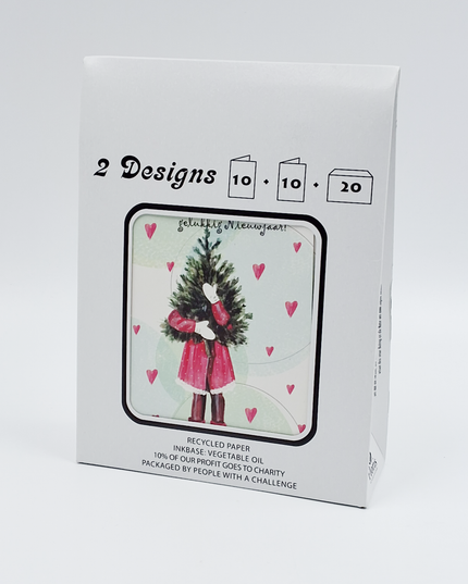 Kerstkaarten tasje 20x prettige kerstdagen (F13103 + F13104)