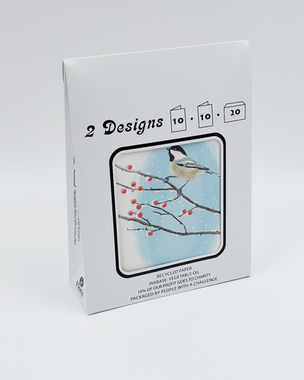 Kerstkaarten tasje 20x kerstgroetjes en liefs (F13105 + F13106)