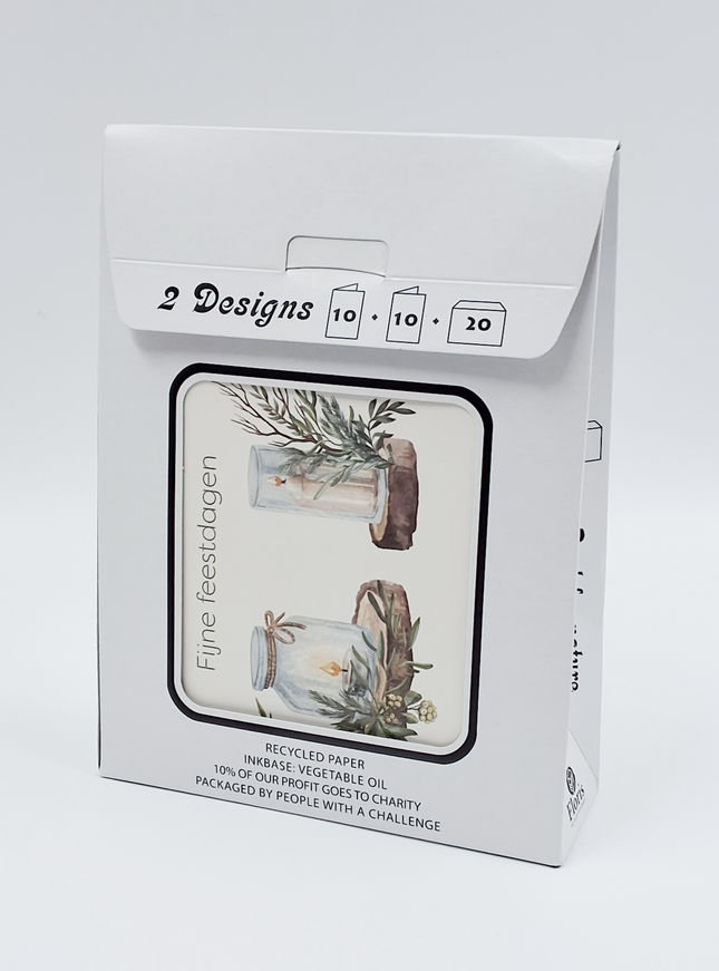 Kerstkaarten tasje 20x kaars 2x (F13122 + F13123)