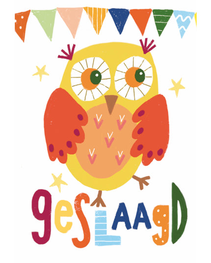 Wenskaart geslaagd uil