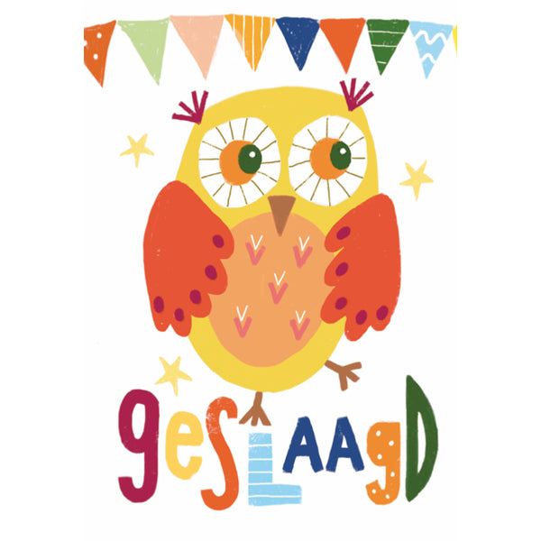 Wenskaart geslaagd uil