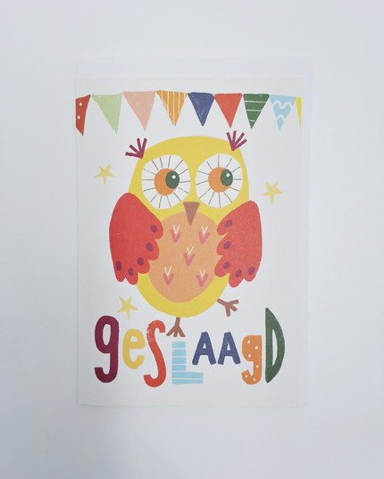 Wenskaart geslaagd uil