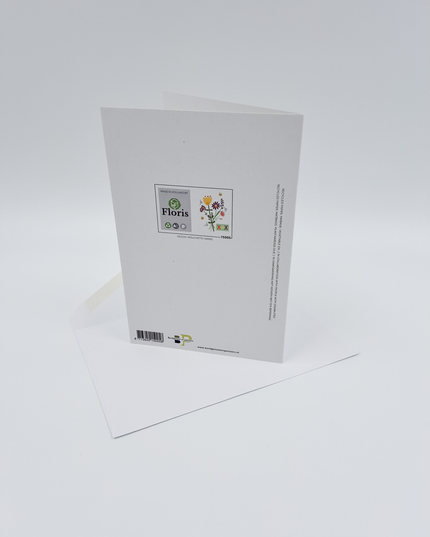 Wenskaart bloemen en bijen