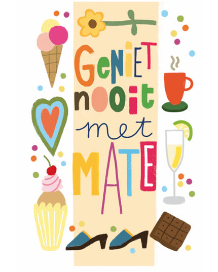 Wenskaart geniet nooit met mate