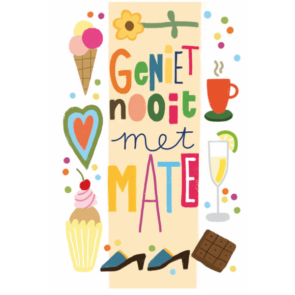 Wenskaart geniet nooit met mate