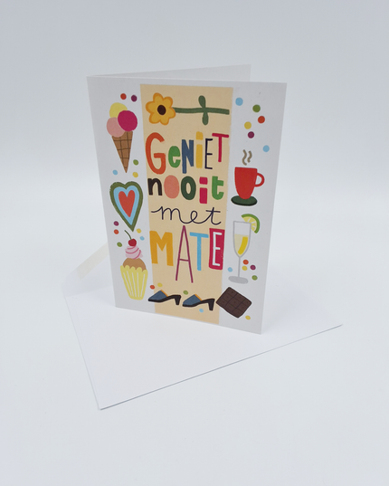 Wenskaart geniet nooit met mate