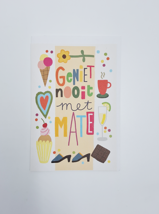 Wenskaart geniet nooit met mate