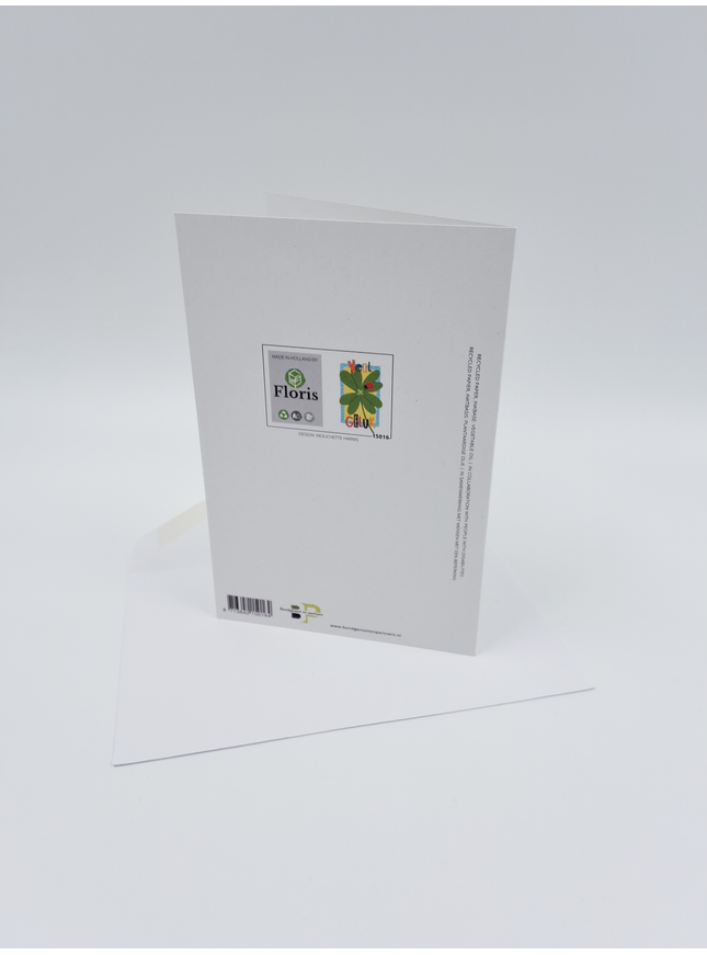 Wenskaart veel geluk klavertje 4