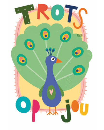 Wenskaart trots als een pauw