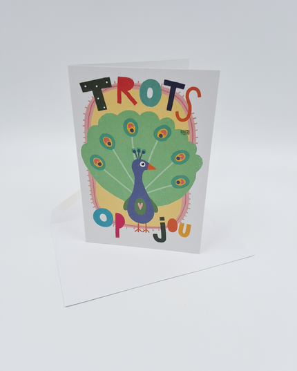 Wenskaart trots als een pauw