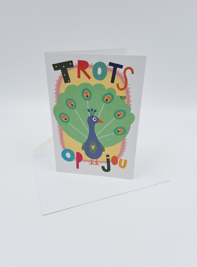 Wenskaart trots als een pauw