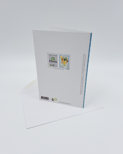 Wenskaart veel geluk samen, bloemen