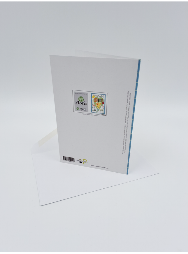 Wenskaart veel geluk samen, bloemen