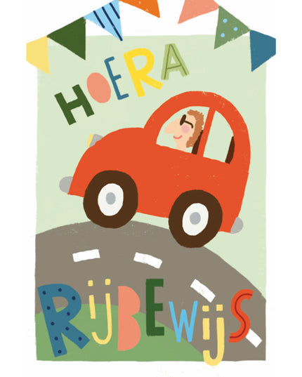 Wenskaart hoera rijbewijs