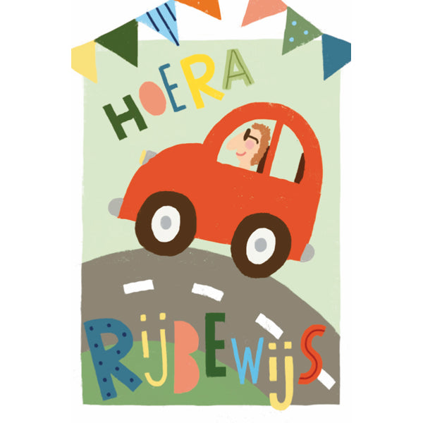 Wenskaart hoera rijbewijs