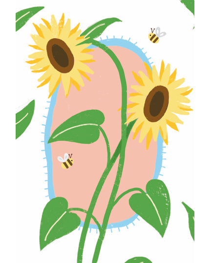 Wenskaart zonnebloemen