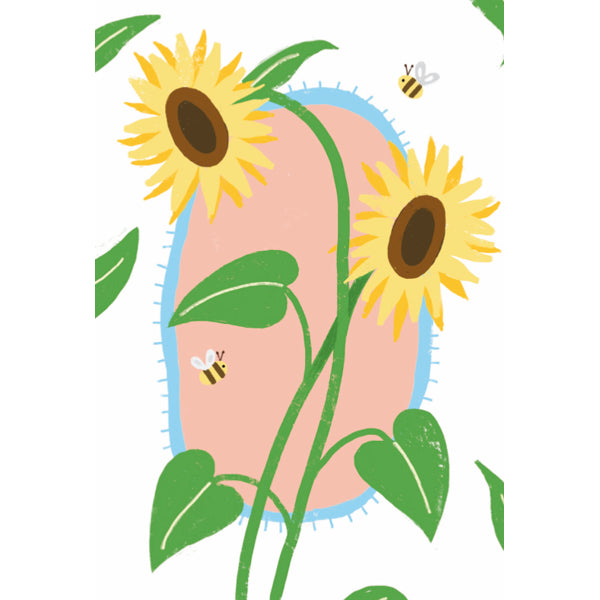 Wenskaart zonnebloemen