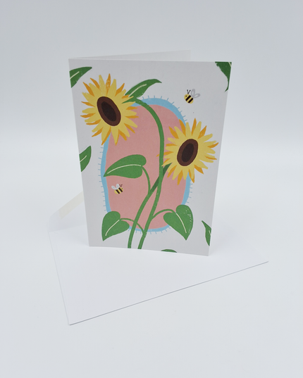 Wenskaart zonnebloemen
