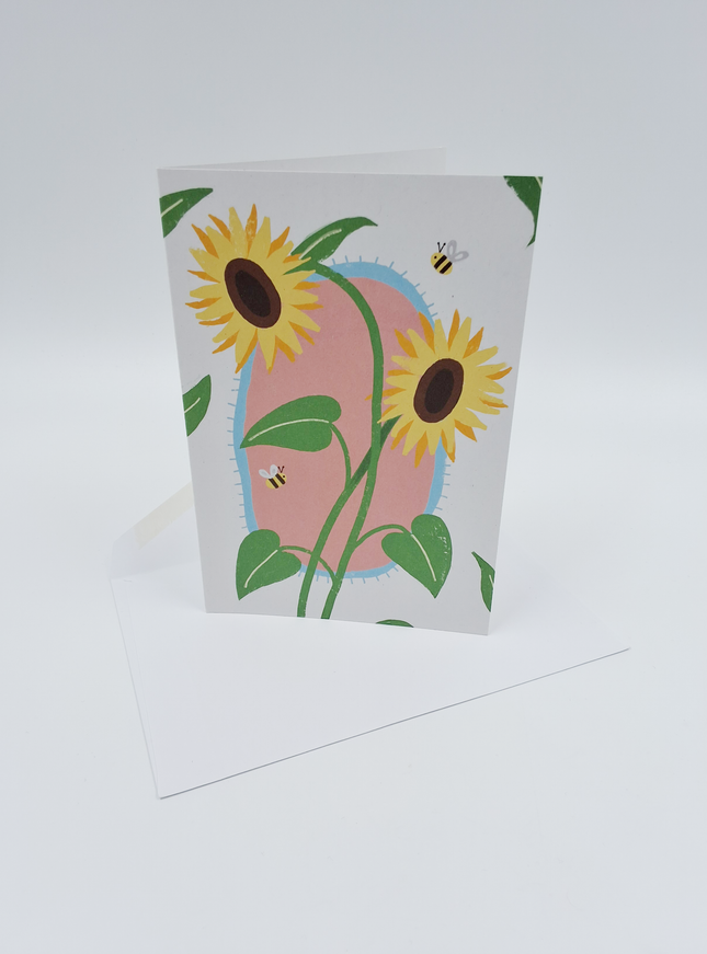 Wenskaart zonnebloemen