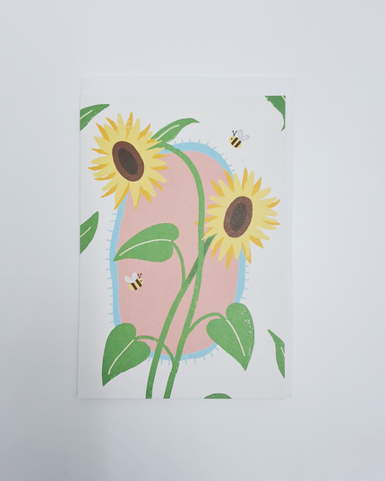 Wenskaart zonnebloemen