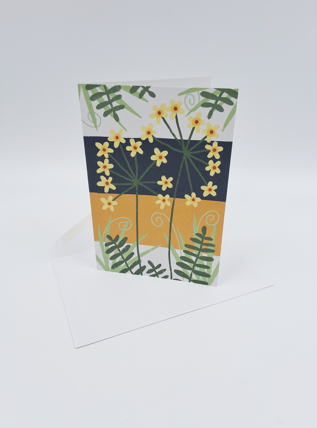 Wenskaart condoleance, bloemen