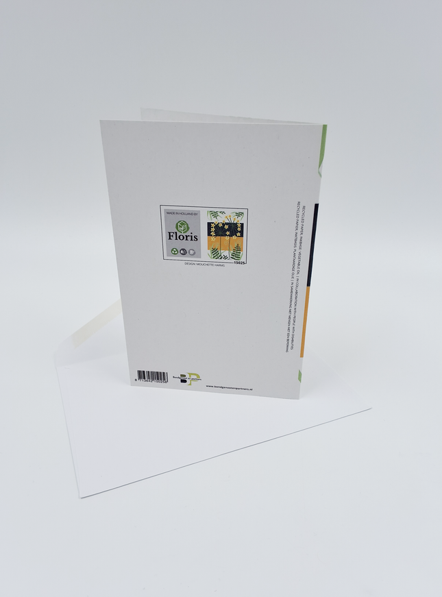 Wenskaart condoleance, bloemen