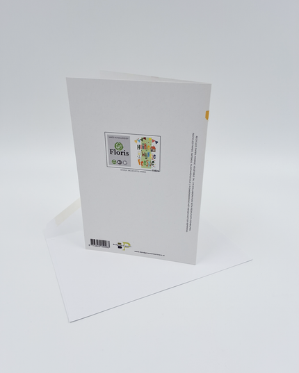 Wenskaart huisje, wijntje, feestje