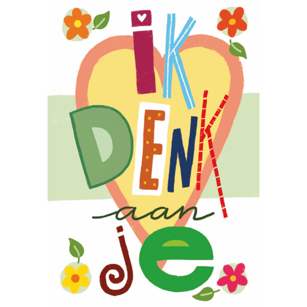 Wenskaart ik denk aan je