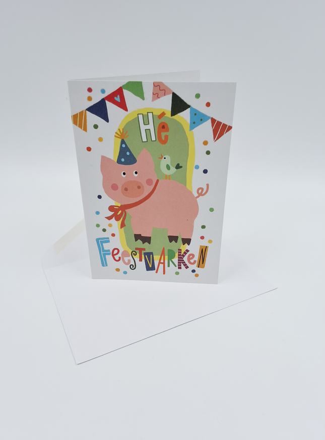 Wenskaart feestvarken
