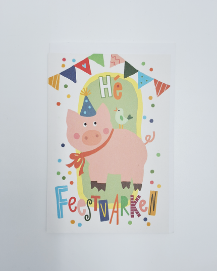 Wenskaart feestvarken