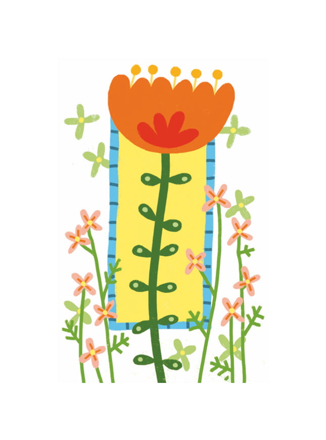 Orange flower greeting card