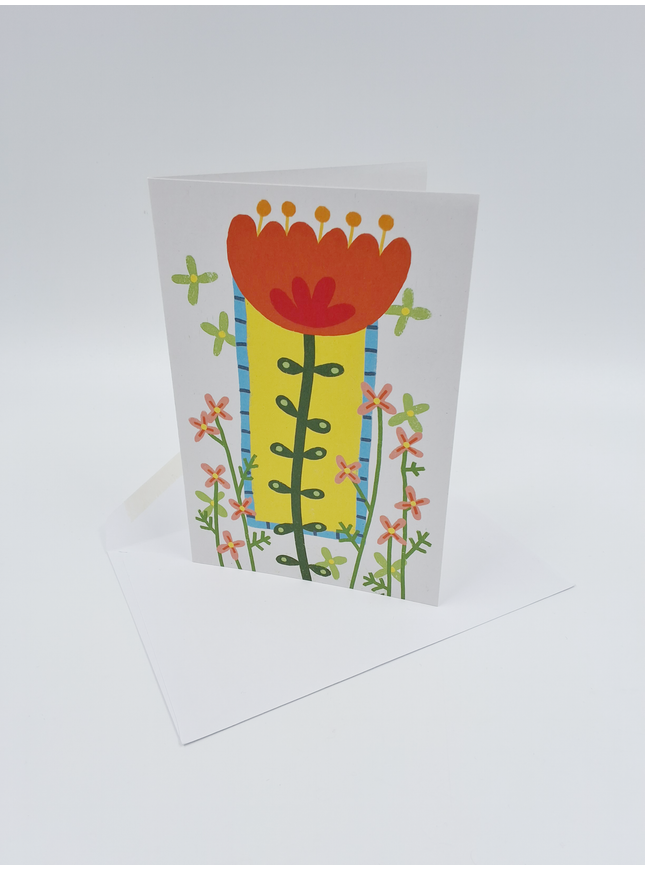 Orange flower greeting card
