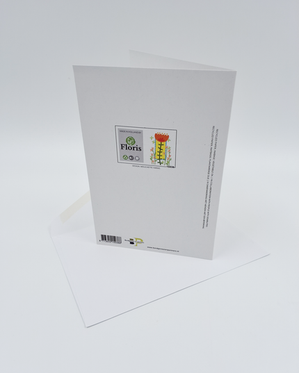 Wenskaart oranje bloem